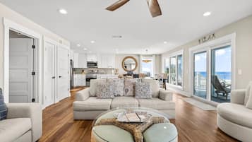 House, Ocean View | Living area | 75-inch Smart TV with digital channels, Netflix, Hulu