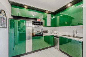 Villa, Multiple Beds, Patio, Mountain View (Villa Ranco) | Private kitchen | Coffee/tea maker, fridge, microwave, oven - Italian Lakes Lakeside Villa With Direct Lake Access (Ranco)