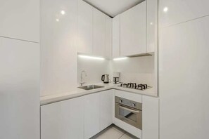 Apartment, 1 Doppelbett, Terrasse, Bergblick (Sopra il Lago 5) | Eigene Küche | Wasserkocher mit Kaffee-/Teezubehör, Kühlschrank, Ofen, Herdplatte