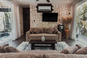 Villa, Multiple Beds, Balcony | Living area | 42-inch flat-screen TV with digital channels - Tulum Jungle Villa Aire (Tulum)