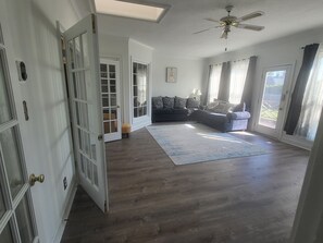 Smart TV, fireplace, printers