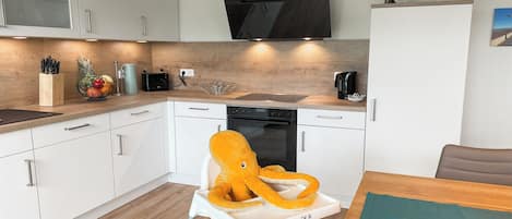 Fridge, oven, stovetop, dishwasher