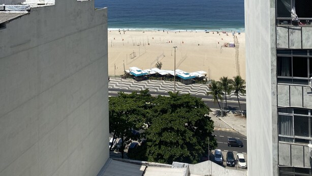 A beach view from a building with a clear sky. - 3 Minutes From Leme Beach Gs1102 (Rio de Janeiro)