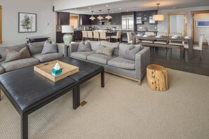 TV, fireplace, foosball, offices