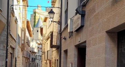 HOSTAL VILLAVIEJA IN OLITE, OVERLOOKING THE ROYAL PALACE.