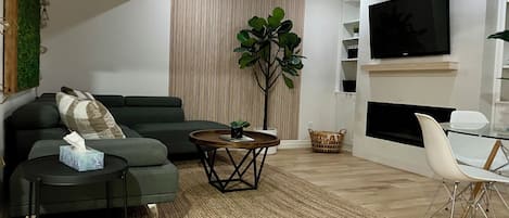 Smart TV, fireplace