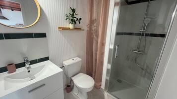 Ducha, toallas, papel higiénico