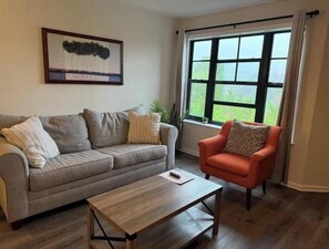 Smart TV, fireplace, video games, foosball