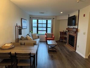 Smart TV, fireplace, video games, table football