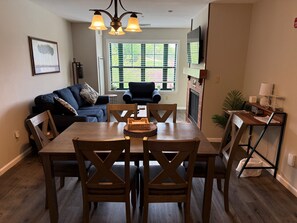 Smart TV, fireplace, video games, table football