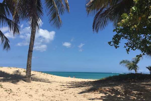 Playa en los alrededores, playa de arena blanca y toallas de playa