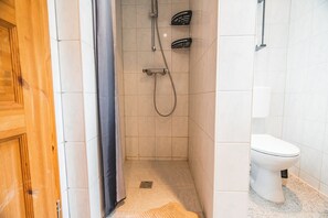 Shower, hair dryer, towels, soap - Vacation apartment in the countryside - with lake view, terrace & barbecue fun (Lohmen)