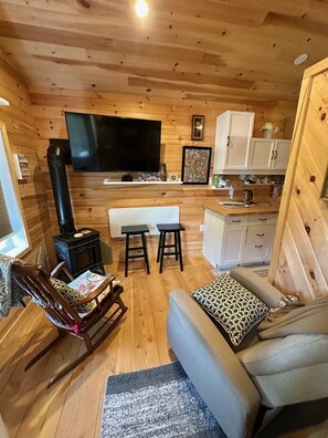 Smart-tv en een open haard