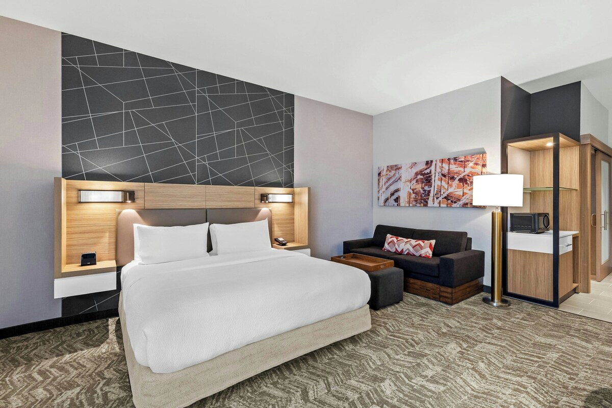 Suite, 1 King Bed with Sofa bed, Hearing Accessible (Mobility Accessible, Roll-in Shower)