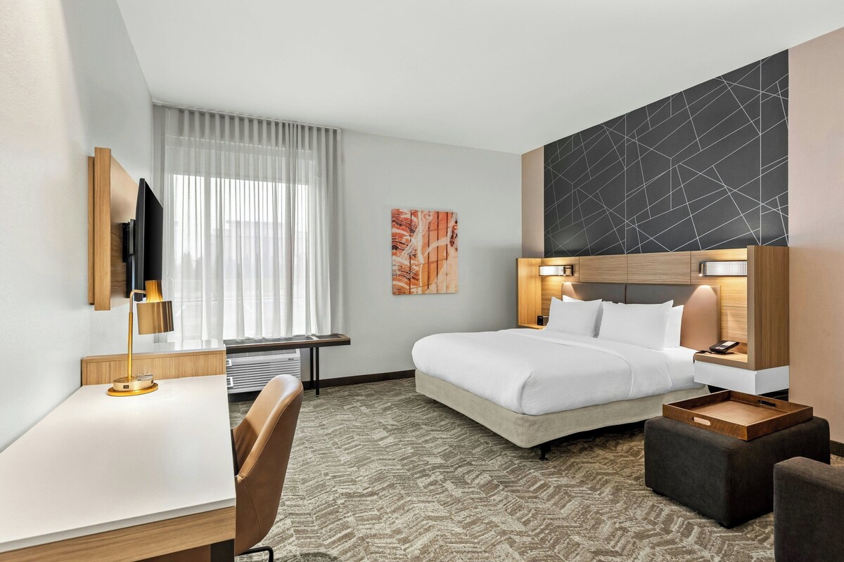 Suite, 1 King Bed with Sofa bed, Hearing Accessible (Mobility Accessible, Roll-in Shower)