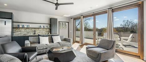 Smart TV, fireplace, printers