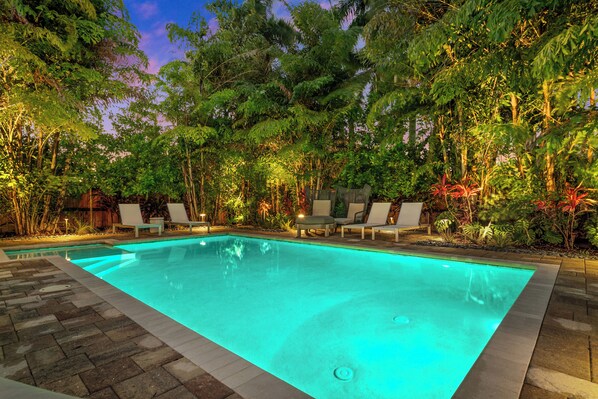 Outdoor pool, a heated pool