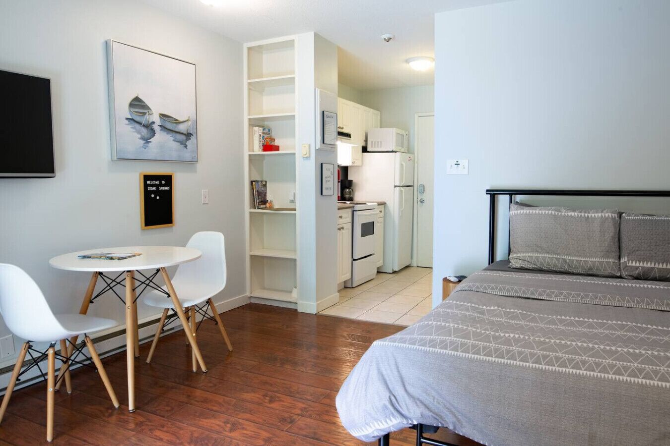Desk, iron/ironing board, travel crib, free WiFi
