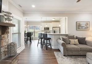 TV, fireplace, ping pong