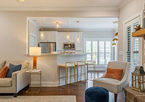 TV, fireplace, foosball