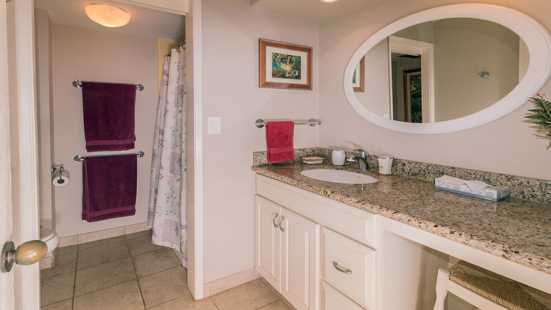 Haartrockner, Handtücher, Seife, Toilettenpapier