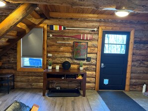 Interior - Modern Rustic authentic log cabin on Borden Lake. (Brainerd)