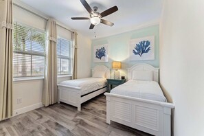 4 bedrooms, iron/ironing board, travel cot, WiFi