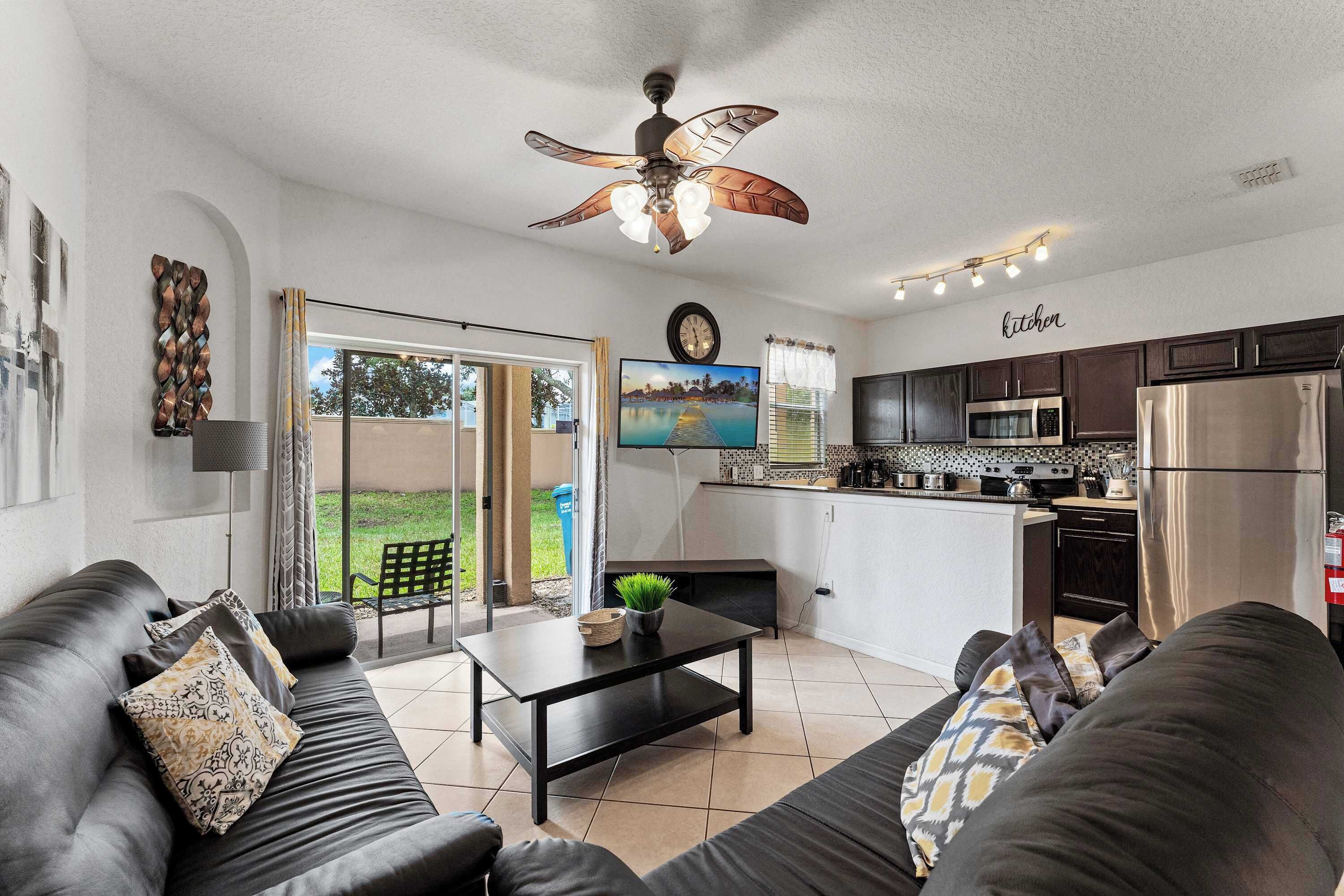 TV, foosball, offices