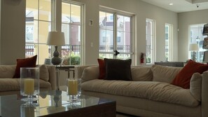 TV, video games, foosball, offices