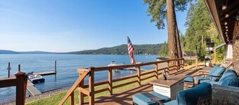 Lakefront Cabin Sleeps 6 – Private Dock, Jacuzzi, 80' Beachfront & Sunsets!