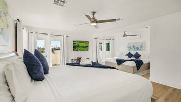 5 quartos, ferros/tábuas de passar roupa, berço de viagem