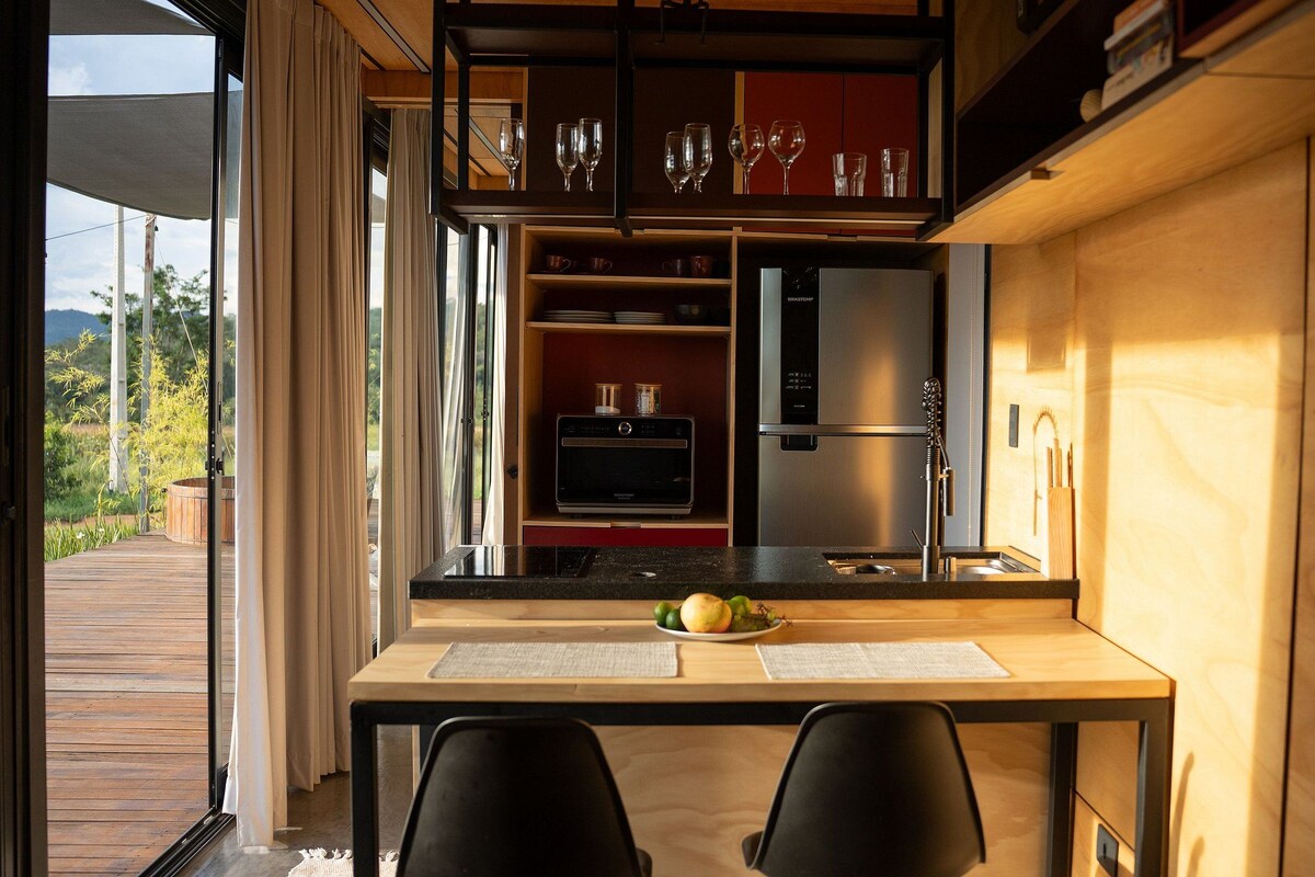 Family Chalet, Mountain View | Private kitchen | Mini-fridge, stovetop, cookware/dishes/utensils