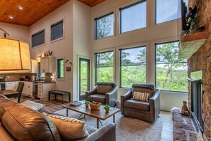 Televisión, chimenea y videojuegos