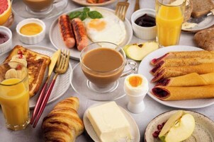 Café da manhã com buffet todos os dias (BRL 20 por pessoa) 
