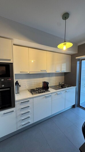 Kühlschrank, Mikrowelle, Ofen, Herdplatte