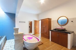 Séchoir à cheveux, serviettes fournies, savon, shampooing