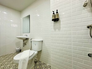 Ducha, artículos de tocador gratuitos, secador de pelo, toallas