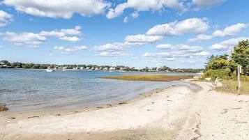 On the beach, beach towels