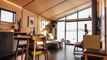 TV, fireplace, offices