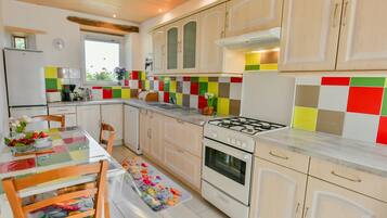 Een koelkast, een kookplaat, een vaatwasser