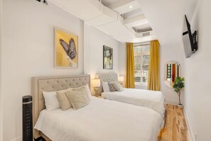 2 bedrooms, iron/ironing board, travel cot, WiFi