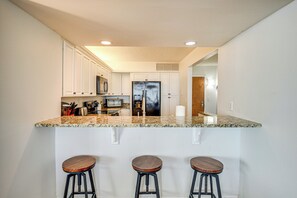 Fridge, microwave, dishwasher, coffee/tea maker - Ocean-View Getaway! Family Condo in Daytona Beach (Daytona Beach)