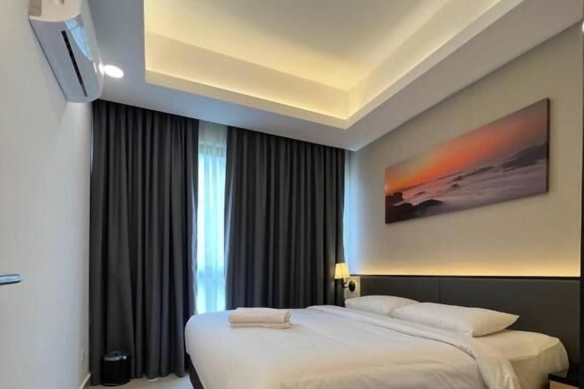 In-room safe, desk, laptop workspace, blackout curtains