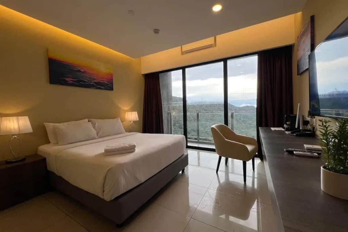 In-room safe, desk, laptop workspace, blackout curtains