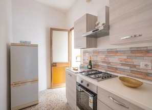 Fridge, oven, stovetop