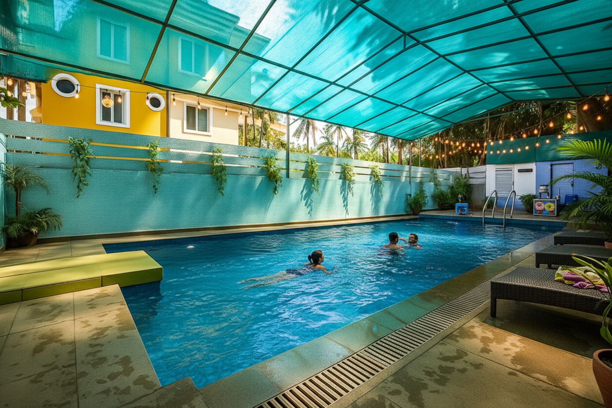 Bar en milieu de piscine