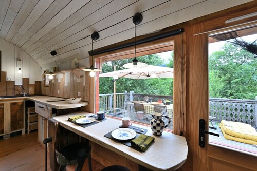 Tiny Home 'Roulotte Appoline' with Mountain View, Private Terrace and Garden