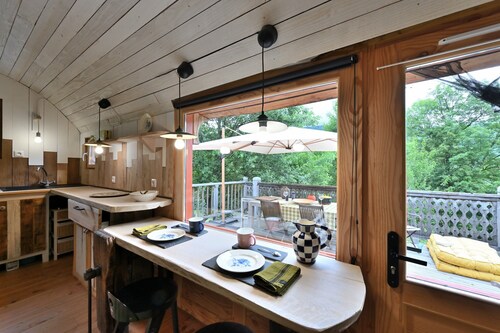 Tiny Home 'Roulotte Appoline' with Mountain View, Private Terrace and Garden
