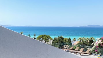 Studio – panorama, balkong | Utsikt mot strand/hav