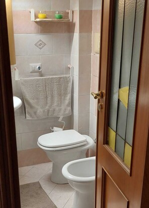 Sèche-cheveux, bidet, serviettes fournies, papier toilette